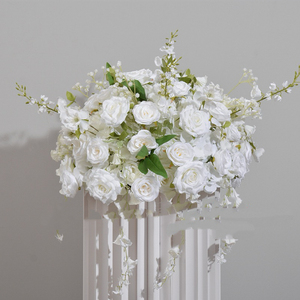 Bola de Flores de Rosa Blanca Artificial de Seda Personalizada al por Mayor, Adorno de Mesa, Decoración de Boda - Product Image 2