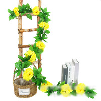 Guirlande de roses artificielles en plastique pour décoration d'arche de mariage et revêtement mural paysager commercial