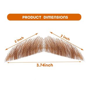 Barba e baffi <span class=keywords><strong>finti</strong></span> in <span class=keywords><strong>capelli</strong></span> umani naturali al 100%, realizzati a mano con pizzo invisibile, per intrattenimento/dramma/feste/cosplay/Halloween - Product Image 5