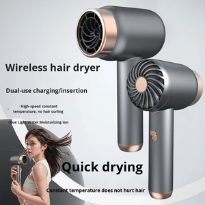 Secador <span class=keywords><strong>de</strong></span> Pelo Inalámbrico Recargable, Portátil, Sin Enchufe, para Uso en Dormitorios, con Iones Negativos, Secador <span class=keywords><strong>de</strong></span> Pelo con Aire Frío y Caliente - Product Image 1