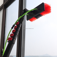 Brosse à baguette télescopique en fibre de carbone basse pression Nettoyer les artefacts de verre outils de nettoyage de panneaux photovoltaïques