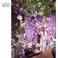 Mur d'hortensias artificiels violets, 1 pièce, décor de fleurs pour mariage, plantes de haute qualité, pour Restaurant, hôtel, fête familiale, noël