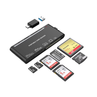 Adaptador 7 en 1 Dual USB C OTG, compatibilidad Micro USB, lector de tarjetas de instalación externa para tarjetas de memoria MS TF XD CF SD XD CF