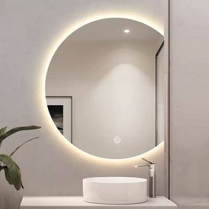 Miroir de salle de bain circulaire irrégulier moderne en gros miroir de chambre à coucher intelligent avec interrupteur tactile suspendu avec lumière LED - Product Image 2