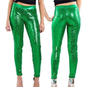 Leggings de Compression pour femmes, pantalon Sexy à paillettes rouges, pantalon à paillettes de noël, collant de danse, pantalon de Yoga - Product Image 2