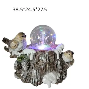 Dijual figur burung Natal dekorasi kerajinan ornamen MGO dengan bola salju