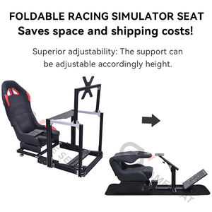 GY075 Matériau en acier haute résistance encadré noir Sim Race Cockpit <span class=keywords><strong>Simulateur</strong></span> <span class=keywords><strong>de</strong></span> <span class=keywords><strong>conduite</strong></span> Volant <span class=keywords><strong>de</strong></span> course Chaise <span class=keywords><strong>de</strong></span> jeu pour <span class=keywords><strong>Xbox</strong></span> 360 - Product Image 2