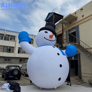 Büyük boy Xmas festivali dekorasyon şişme beyaz kardan adam, şişme dev kardan adam maskot balon - Product Image 2
