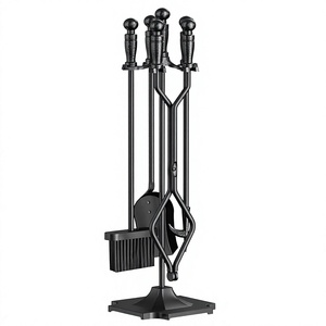 fireplace tool <b>set</b> with brush shovel <b>poker</b> tongs black iron fireplace tools for hearth complete fireplace tool <b>set</b> for home - Product Image 2