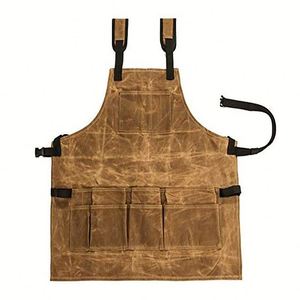 Delantal de Lona Encerada Vintage sin Mangas, Impermeable, Resistente al Desgaste, para Reparación de Automóviles, Trabajos en Madera, Actividades al Aire Libre, con Bolsillos Dobles - Product Image 1