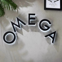 Lettres murales en miroir 3D rétroéclairées en acrylique avec logo personnalisé, finition argent brossé, pour entreprises, hôpitaux, étanches IPX6