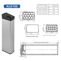 Boîtier de batterie vide ALX106 en gros 36V LiFePO4 pour vélo électrique, boîtier de batterie personnalisé OEM