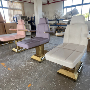 Lit de beauté électrique de luxe à prix de gros, 4 places, en ABS blanc, réglable, mobilier de salon, utilisation à domicile, lit de massage - Product Image 1