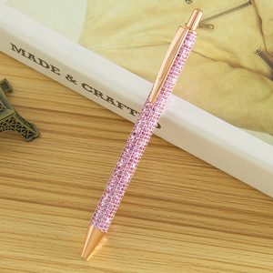 Stylos à bille avec paillettes et sequins, stylo à bille rétractable, à encre noire, en métal, à bout moyen, nouveauté - Product Image 5