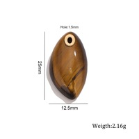 Pendentifs Breloques Géométriques Polies en Forme de Goutte pour Bijoux DIY Personnalisés, en Cristal Naturel (Œil de Tigre, Quartz Rose, Lapis Lazuli, Onyx, Opale)