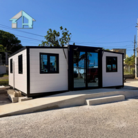 Conteneur de luxe extensible de 20 pieds, design moderne, acier galvanisé respirant, logement modulaire extérieur, maison préfabriquée thermique