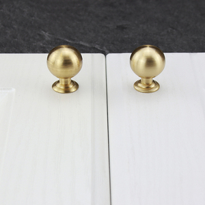 Qiansi HK0033 Brass Pen <strong>Gold</strong> Kitchen and Bedroom <strong>Drawer</strong> Handles <strong>Small</strong> round <strong>Knobs</strong> with Cabinet for Dresser and Muebles Con - Product Image 2