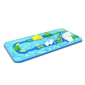 Su engel kursu yüzen su parkı ile çin şişme fabrika mobil Metal yapı iskeletli yüzme havuzu
