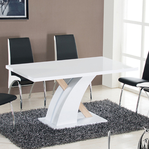 Bàn ăn đơn giản hiện đại bàn ăn gia đình nhỏ Bắc Âu thiết kế gỗ hình chữ nhật với chân kim loại - Product Image 5