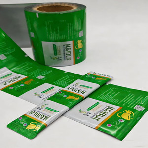 <span class=keywords><strong>Film</strong></span> en rouleau PET/PE vert imprimé 15 cm, qualité alimentaire, haute barrière, anti-humidité, pour emballage de sachets de poudre de boisson instantanée - Product Image 2
