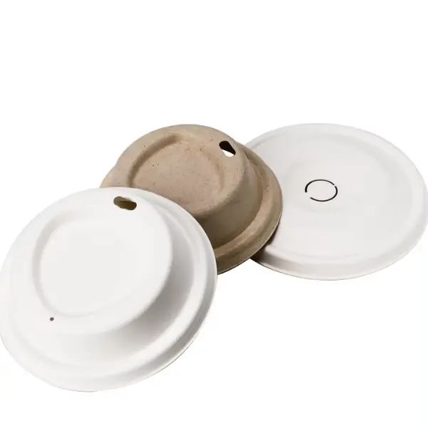 生分解性バガスカップ堆肥化可能生分解性ホットコーヒー紙コップ蓋