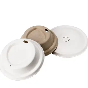 Biodegradable Bagasse Cup Compostable Biodegradable Hot Coffee Paper Cup Lid