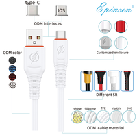 Câble de données de charge rapide de haute qualité 1M 5A en matériau TPE OEM/ODM USB/TYPE-C pour téléphones mobiles/tablettes/casques