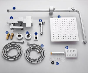 5 años de garantía, grifo de pared de ducha de latón certificado CE, Kit de ducha de vapor de lluvia, montado en la pared, <span class=keywords><strong>4</strong></span> Funciones, Torre Ducha - Product Image 6