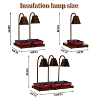 Lampe chauffante numérique de luxe à grain de bois pour buffet, base chauffante numérique, lumière chauffante infrarouge à col de cygne pour restaurant, traiteur et événements