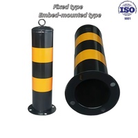 Bollards en acier intégrés/fixes personnalisés avec bandes hautement réfléchissantes ; Bollards amovibles certifiés ISO avec serrures à clé.
