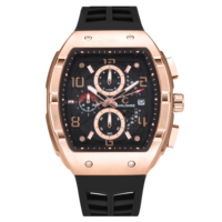 Montre Seiko à quartz multifonctionnelle de luxe pour homme, étanche, lumineuse, nouvelle, six aiguilles, bracelet en caoutchouc 44 mm, tendance, diffusion en direct