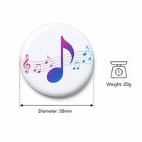 Badge musical parlant personnalisé avec logo, module vocal rond en métal pour produits innovants