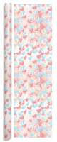 Ensemble de papier cadeau recyclable en PE imprimé étoiles et cœurs roses, kit mignon de boîtes, sacs, étiquettes et autocollants personnalisables pour enfants