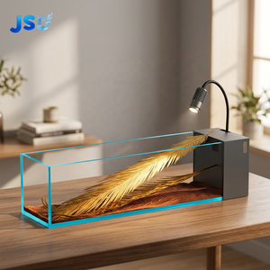 JSD 진징 울트라 클리어 글래스 스트림 수족관 (내장형 여과 무소음 펌프, 3000K 스포트라이트 포함) 가정 장식용 - Product Image 1