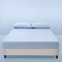 Ensemble de 3 draps-housses rafraîchissants en soie glacée, housse de matelas respirante et douce à poches profondes avec 2 taies d'oreiller pour un sommeil léger