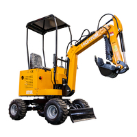 Miniexcavadora de Ruedas HT-10L de 1 Tonelada de Venta Directa de Fábrica HIGHTOP, Excavadora Compacta con Ruedas, Máquina Hidráulica