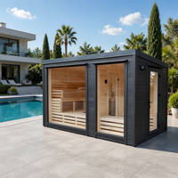 Sauna extérieur en bois pour 2 à 4 personnes, sauna extérieur personnalisé avec chauffage électrique, fabrication OEM ODM