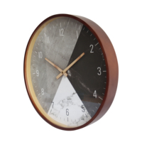 Jam Dinding Kayu Digital Pintar Modern AbouTime dengan Kontrol Suara dan Tampilan Suhu