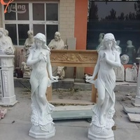Escultura de mujer desnuda sexy y elegante de tamaño real de diseño personalizado mármol natural para colección y decoración estilo amor