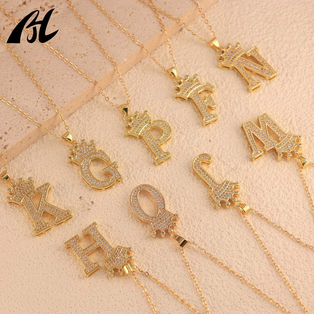 small gold crown necklace
