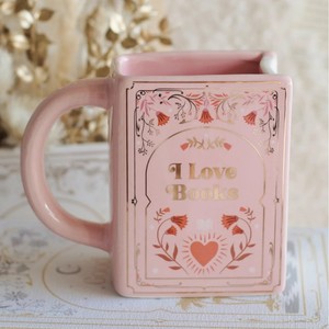 Taza de <span class=keywords><strong>Café</strong></span> de Cerámica Hecha a Mano con Diseño Art Deco en Forma de Libro Rosa con Temas de Astrología y Observación Celestial, Apta para Microondas - Product Image 2