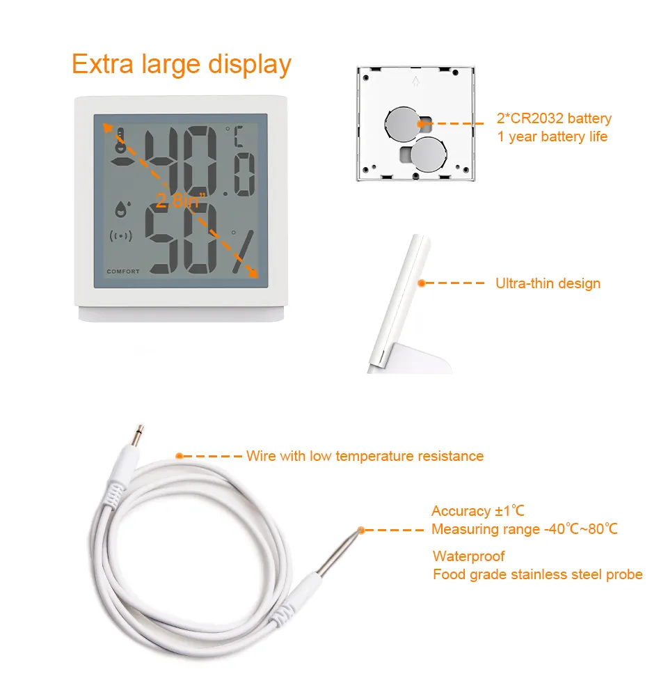 Mini Digital LCD Auto Mobil Pet Dalam Ruangan Nyaman Sensor Suhu Kelembaban Meter Termometer Hygrometer Gauge