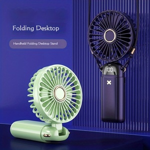 2024 Hot Mini Portable USB Charging Fan Foldable Cooling Handheld with <b>Three</b>-Speed Bracket for Outdoor Use - Product Image 4