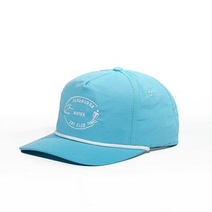 หมวก OEM พร้อมโลโก้สั่งทำ 5 แผง ปีกโค้งเล็กน้อย หมวกแก๊ปแบบ Snapback สำหรับกีฬาและกอล์ฟ  ผ้าไนลอน ปักด้วยเชือก  หมวก Gorras - Product Image 2