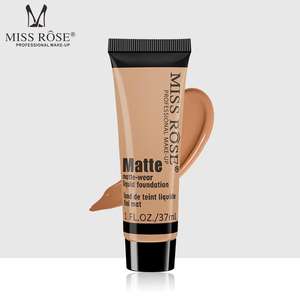 미스 로즈 비건 파운데이션 컨실러 세트 어두운 피부를 위한 액체 방수 매트 프레스 파우더 오래 지속되는 보습제 미백 - Product Image 3