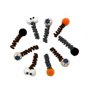 Jouet pour chat auto-amusant pour Halloween, avec boule de laine à ressort, œil effrayant et pompon, jouets à mâcher pour chat - Product Image 5