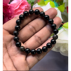 Golden Obsidian <b>Bracelet</b>: Round Gemstone <b>Beads</b>, Stretch <b>Bracelet</b> Unisex Classic Style Certified Anniversary Gift - Product Image 3