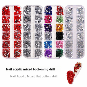 3D Plastic Nail Rhinestones <b>Red</b> Green Gold Mix Snowflake Pearl <b>Glitter</b> Christmas Nail Art Jewelry Decoration Manicure - Product Image 2