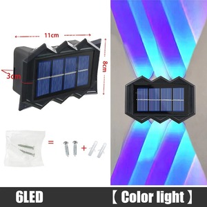Nouvelle lampe murale solaire LED, éclairage extérieur étanche, éclairage vers le haut et vers le bas, pour balcon, paysage, jardin, décoration - Product Image 6