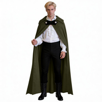 Cape rouge médiévale avec boutons argentés - Cape longue vintage pour adultes, Renaissance, Gothique, Halloween, Cosplay